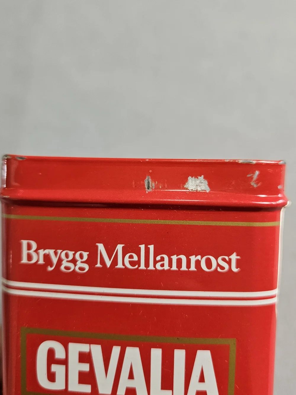 Vintage Gevalia Kaffe Red Coffee Storage Tin Canister Swedish Retro